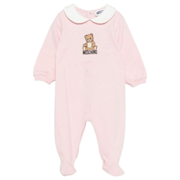 Baby Girls Teddy Bear Logo-Print Rompers