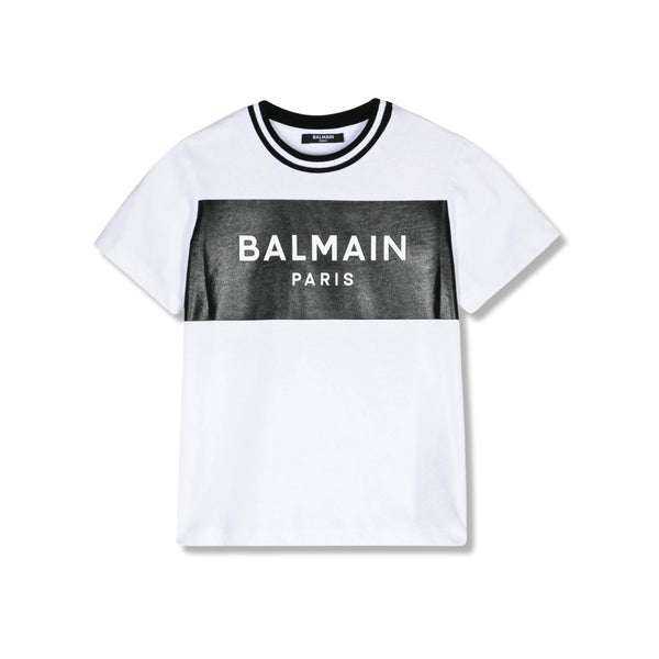 Boys White Logo-Print Cotton T-shirt