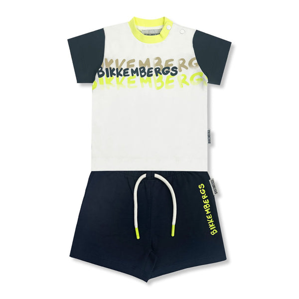 Baby Boys White Cotton Shorts Set