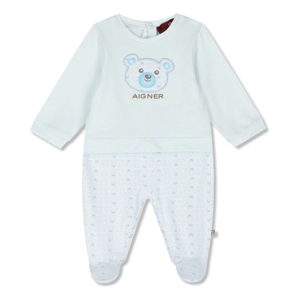 Baby Boys Blue Teddy Bear Romper