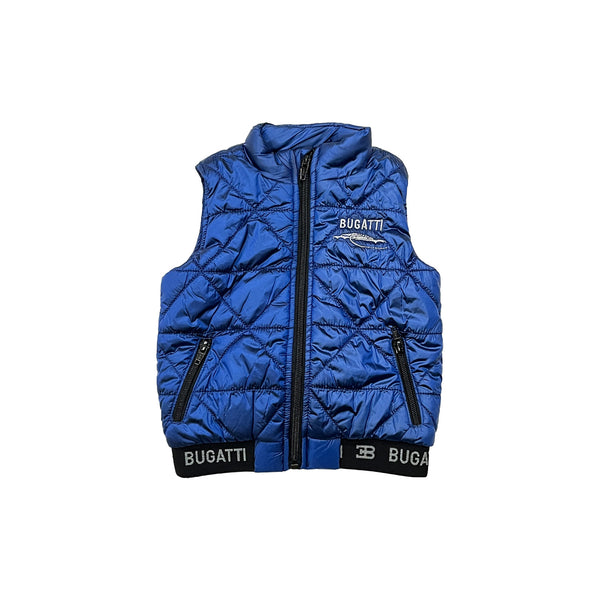 Baby Boys Blue Cut-sleeves Puffer Jacket