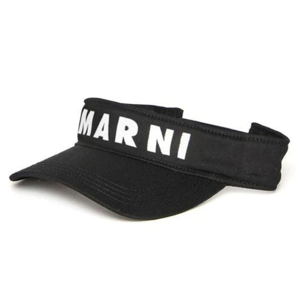 Unisex Black gabardine Visor Cap