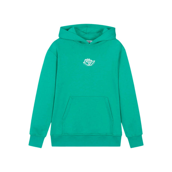 Boys Green Logo-Print Cotton Hoodie