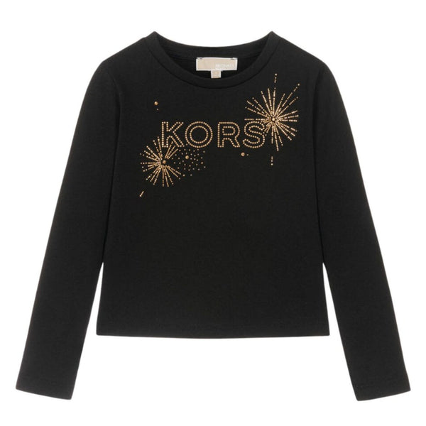 Girls Black Organic Cotton T-Shirt