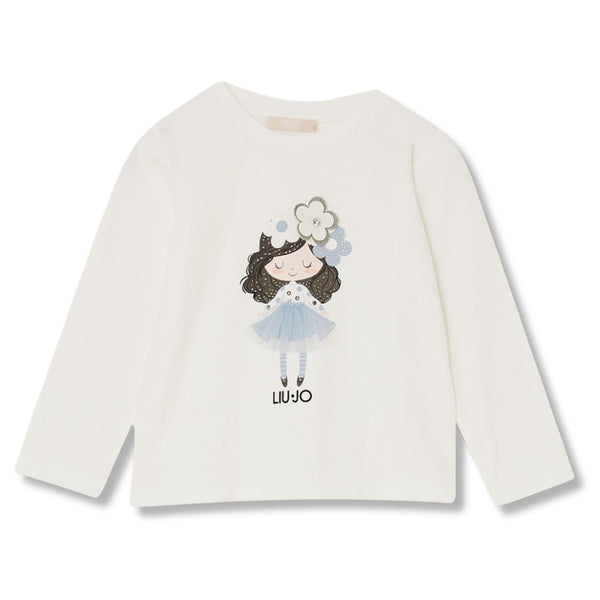 Baby Girls White Graphic-Print T-Shirt