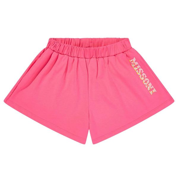 Girls Pink Logo-Print Cotton Shorts