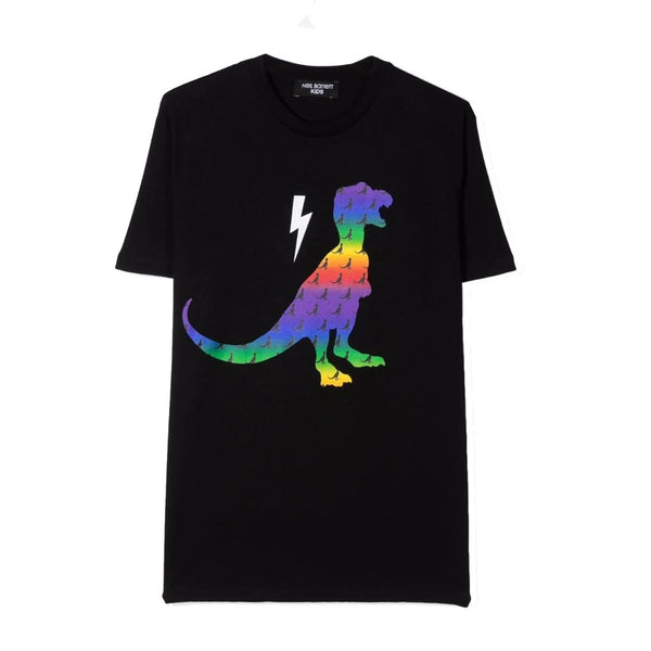 Boys Dinosaur Graphic Print Black T-shirt