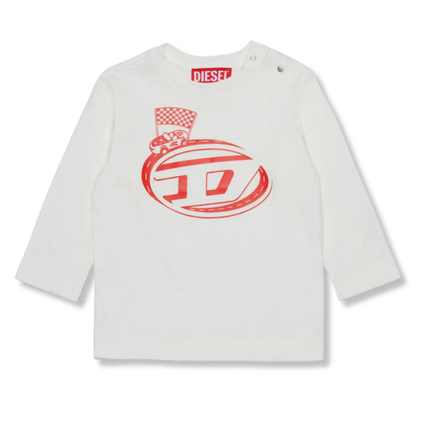 Baby Boys White Logo-Print T-shirt