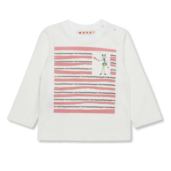 Baby Girls White Graphic-Print T-Shirts