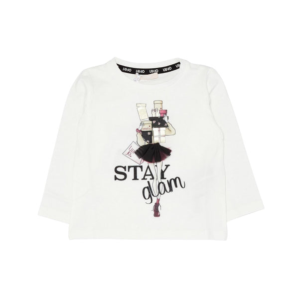 Girls White Logo Print T-Shirt