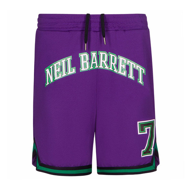 Boys Purple Logo Print Track Shorts