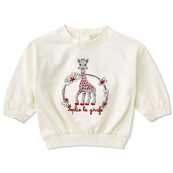 Baby Girls Cream Logo-Print Sweatshirt