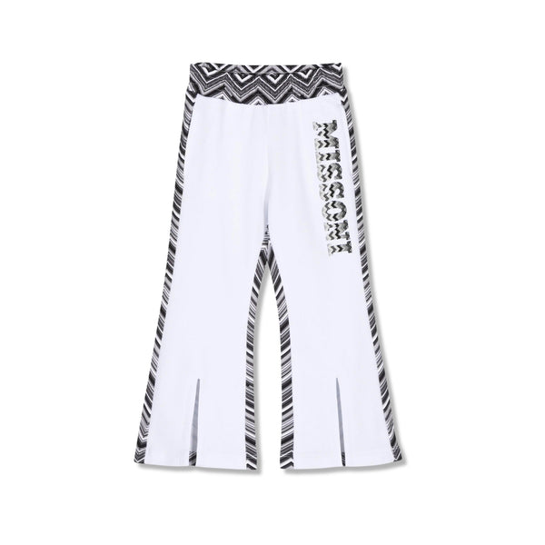 Girls White Logo-Embroidered Flared Track Pants