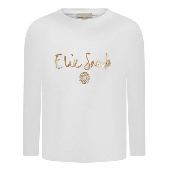 Girls Golden Logo White T-shirt