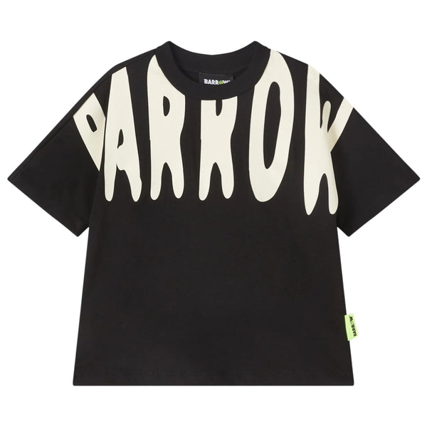 Unisex Black Spray Logo-Print T-Shirt