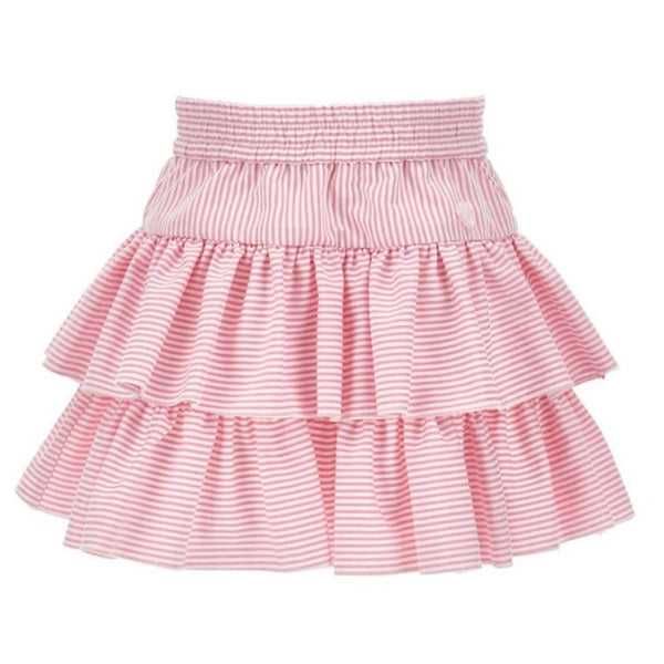 Baby Girls Pink Flounces in Striped Skirt
