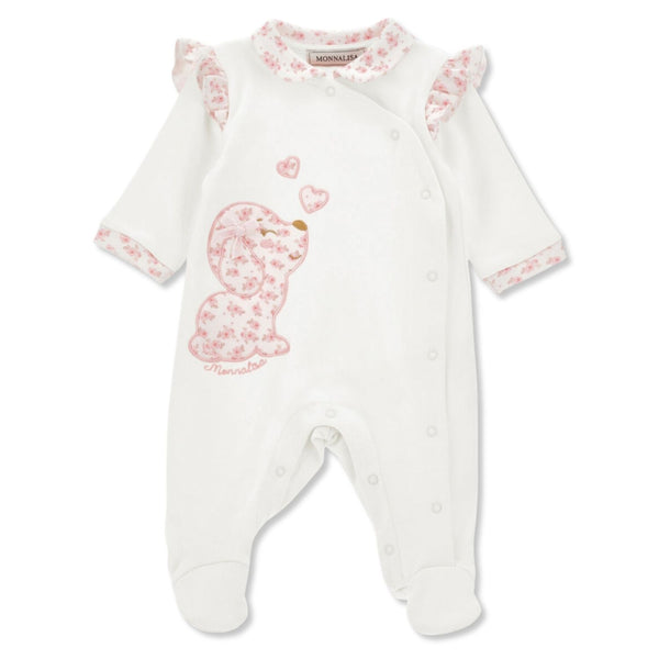 Baby Girls Cream Logo-print Print Rompers