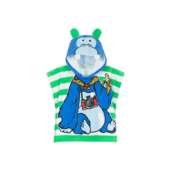 Boys Green & Blue Printed Hooded Towel