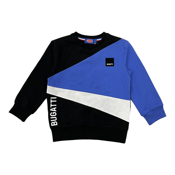 Boys Blue & Black Logo-Patch Sweatshirt