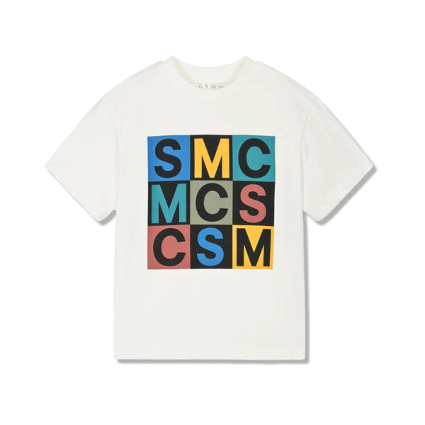 Boys White Cotton Box Logo T-Shirt