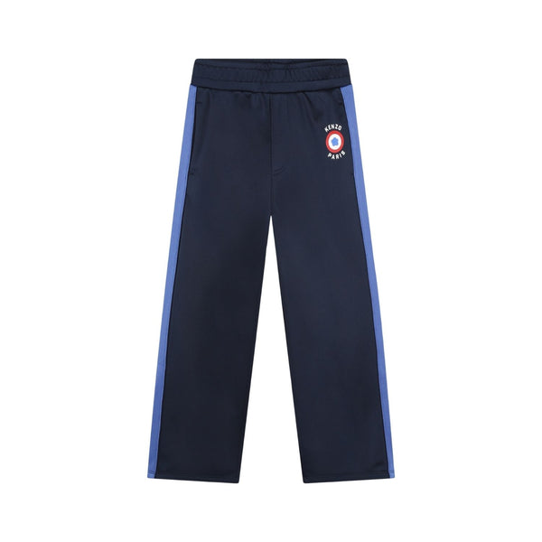 Unisex Navy Blue Logo-Print Trouser