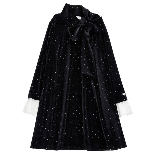 Girls Black Frill Sleeves Dress