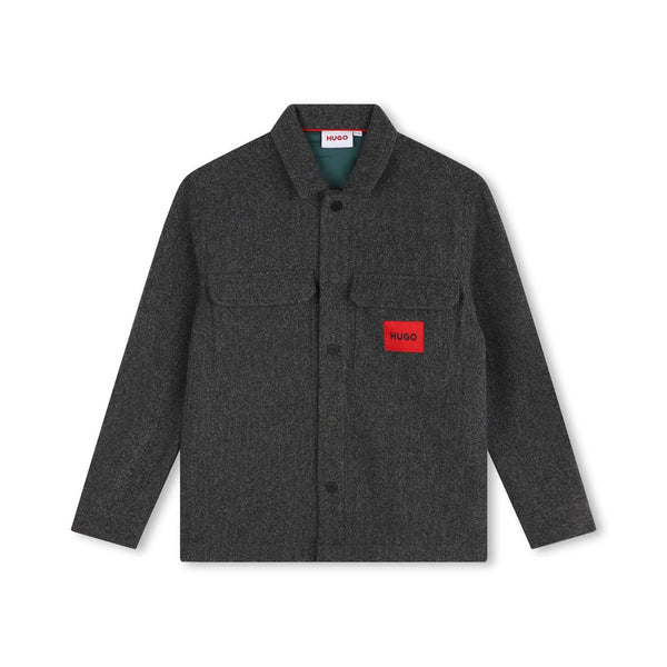 Boys Grey Felted Overshirt