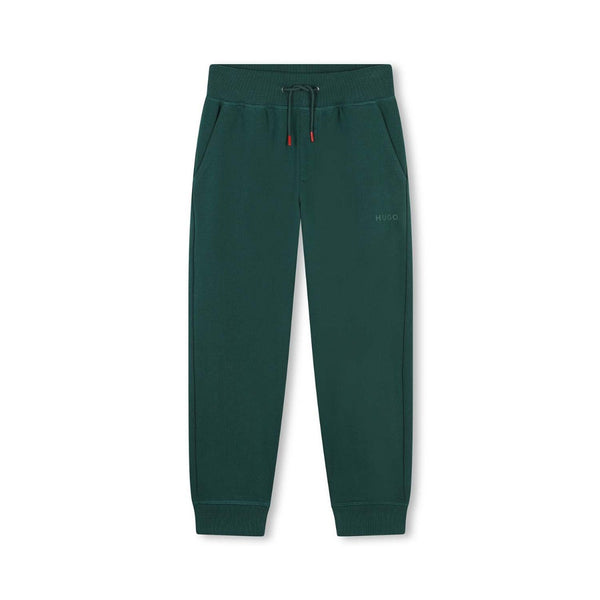 Boys Green Cotton Joggers