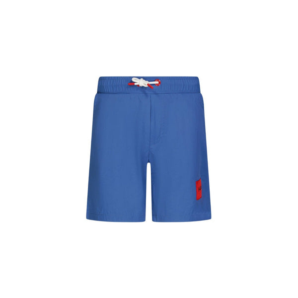 Boys Blue Logo Print Swim Shorts