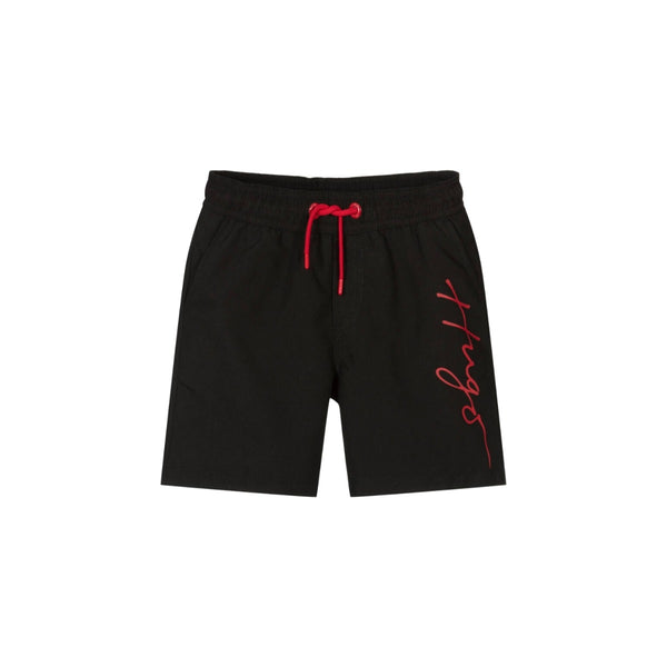 Boys Black Script Logo Swim Shorts