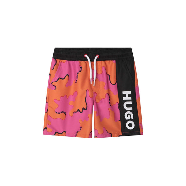 Boys Drawstring Print Swim Shorts