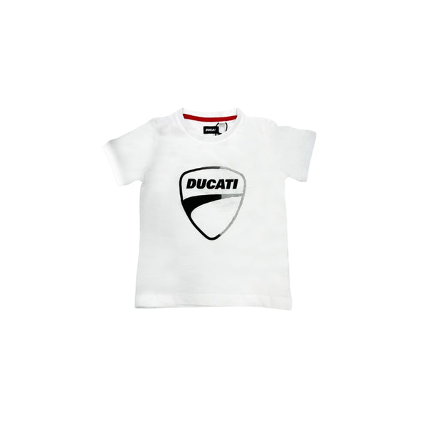 Boys White Cotton Logo T-Shirt
