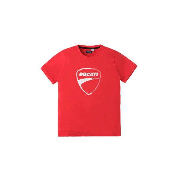 Boys Red Cotton Logo T-Shirt