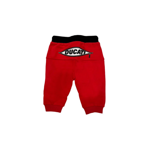 Boys Red Cotton Logo Trouser