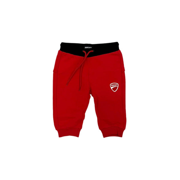 Boys Red Cotton Logo Trouser