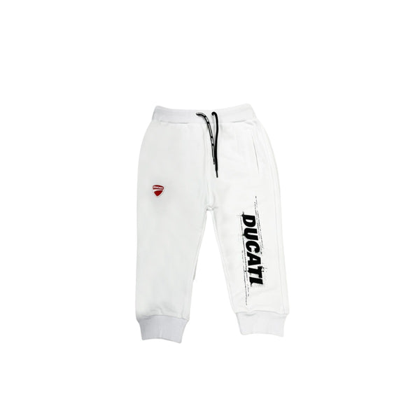 Boys White Cotton Jogger