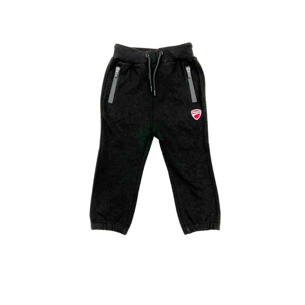 Boys Black Cotton Logo Jogger