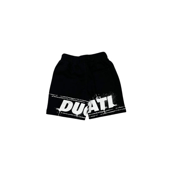 Boys Black Cotton Logo Shorts