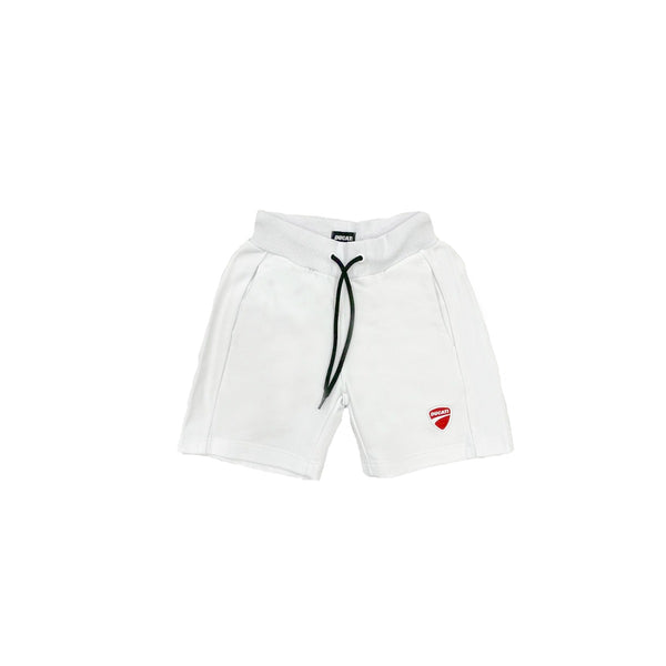 Boys White Cotton Logo Jogger