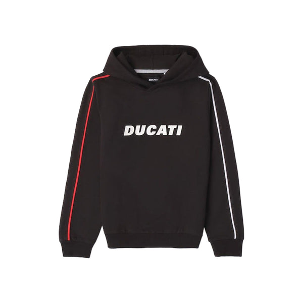 Boys Black & Beige Logo Print Hoodie