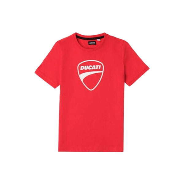 Boys Red Logo Print Half Sleeves T-Shirt