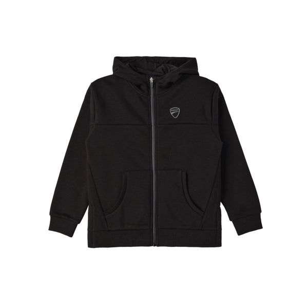 Boys Black Logo-Patch Hoodie
