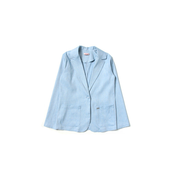 Girls Blue Single Breasted Blazer
