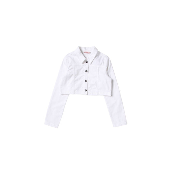 Girls White Denim Jacket