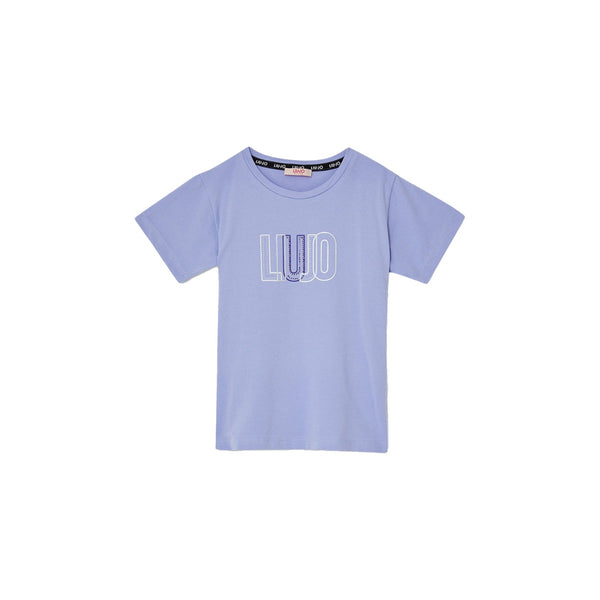 Girls Purple Cotton Logo T-Shirt