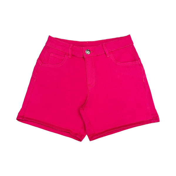Girls Pink Stretch Cotton Shorts