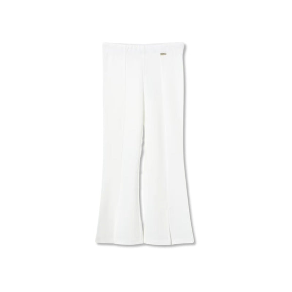 Girls White Logo-Patch Trouser