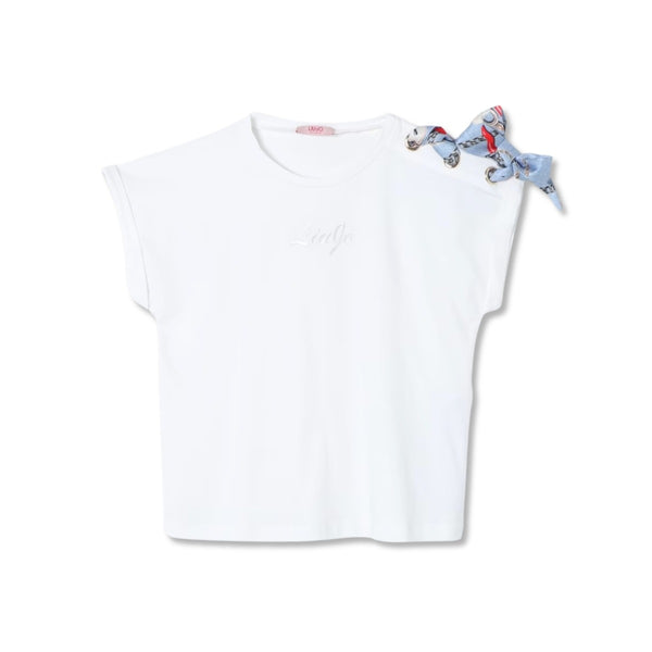 Girls White T-Shirt With Straight Hemline