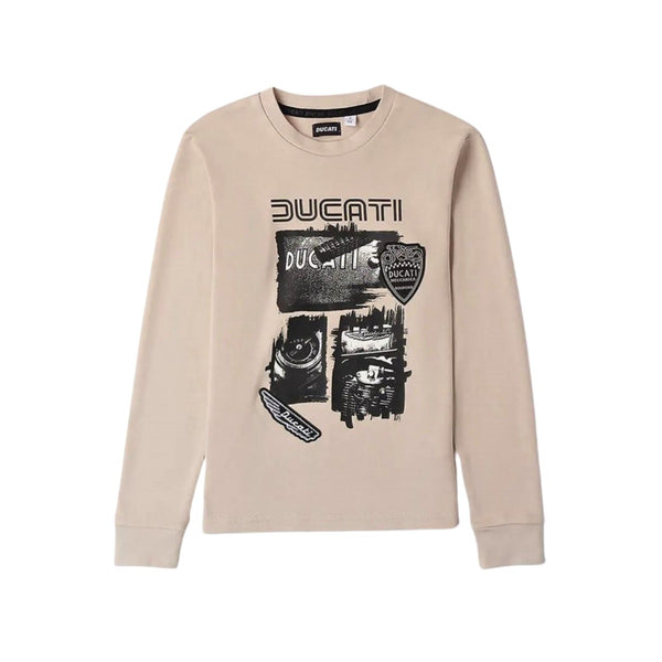 Boys Cream Graphic-Print Cotton T-Shirt