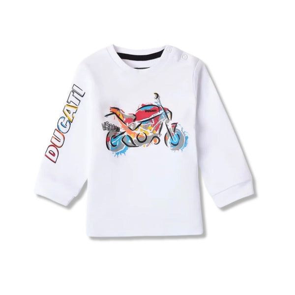 Baby Boys White Bike-Print T-Shirt
